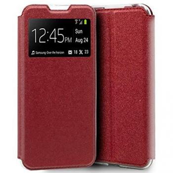 Funda Libro Soporte con Ventana Roja para Xiaomi Mi Note 10 Lite