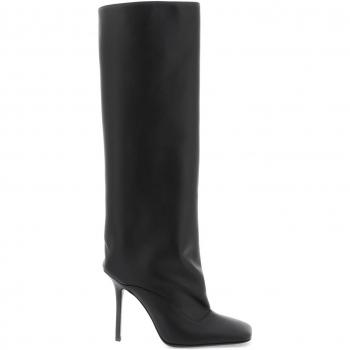 The Attico Women's Sienna Leather High Boot in Black | Size 38.5 | 231WS507L019