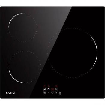 Placa de inducción CIARRA 60 cm, 3 zonas, temporizador de 99 min y indicador de calor residual