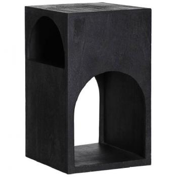 Mesa Auxiliar Kirila de Madera de Mango Negra 30x30x50cm