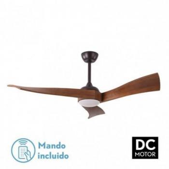 Ventilador Dc Janubi 18w Marron/cerezo 3 Asp.6 Veloc.Reg.x132d 2350lm Remoto,memoria Y Temp.3000-4000-6000k de Fab