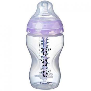 Tommee Tippee Biberón con Sistema Anti-cólicos Avanzado, 340 ml, Morado/Pip el Panda