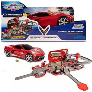 Micro Machines-Corvette Raceway Convierte Track-Incluye Set y 1x Play Race Car Exclusivo, Multicolor, Micromachines Toy Cars Edades 4 Partner MMW0173