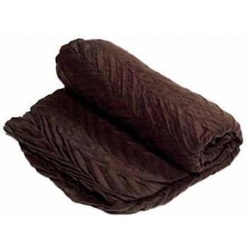 Manta acrílica Chevron 130 x 170 cm - Marrón chocolate - THE DECO FACTORY