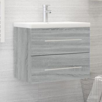 Mueble de baño con lavabo integrado Sonoma gris madera multicapa