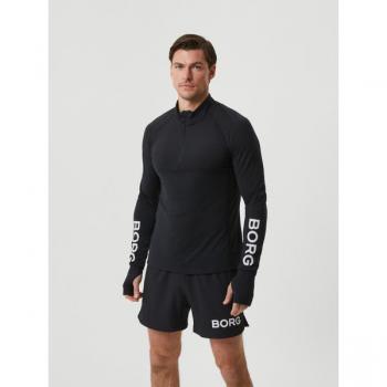 Borg Midlayer Half Zip Black - Lightweight Breathable Layer