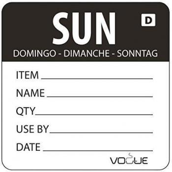 Rollo de 250 Etiquetas Solubles Días de la Semana - Vogue