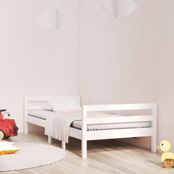 Cama solar sin colchón blanca 90x200 cm de madera maciza de pino