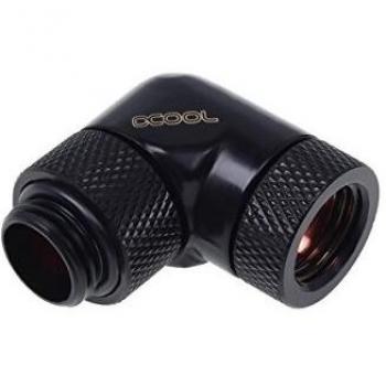 Alphacool Angled Adaptor 90 Degree Revolvable G1/4 Outer Thread to G1/4 Inner Thread - Deep Black