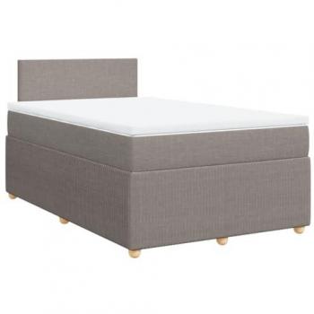 Cama box spring con colchón de muelles Tortorora 120x190 cm en tela gris taupe
