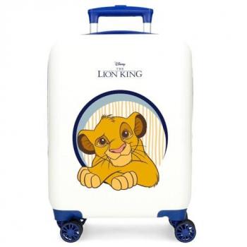 Maleta de Cabina Rígida Disney Hakuna Matata Blanco 50 cm 28,4L ABS con Cierre de Combinación y 4 Ruedas Dobles