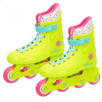 CB Riders - Patines en línea, Color amarillo neón, Cierre ajustable con hebilla y cordones, Talla 36-37/38-39, A partir de 3 años, Máximo 50 kg, Patinet