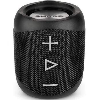 Sharp GX-BT180 - Altavoz Portátil Bluetooth de 14W con Bajos Profundos, Autonomía de 10 Horas, Recargable, Impermeable IP56 y Micrófono Integrado para Llamadas y Asistente de Voz, Color Negro