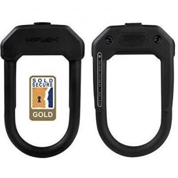 Hiplok DX D Lock - 14mm x 15 x 8.5cm, Gold Sold Secure, Black, Unisex, Easy Carry Design