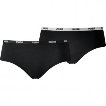 Puma Braguita Hipster 2 Pack Ropa Interior Deportivo Sportwear Elástico Algodón Mujer Negro PU603032001