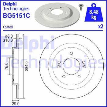 Disco de freno DELPHI BG5151C