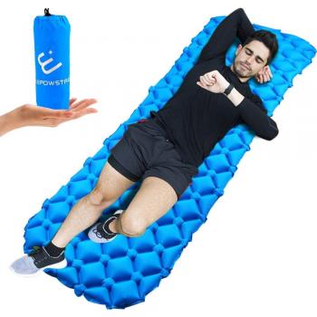 Colchón Inflable,Colchón de aire ultraligero colchones inflables para camping senderismo aire inflado camping colchón en azul