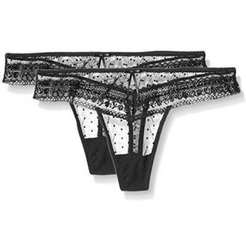 Selene Casandra Marfil - Tanga, pack de 2 unidades, color negro, talla M