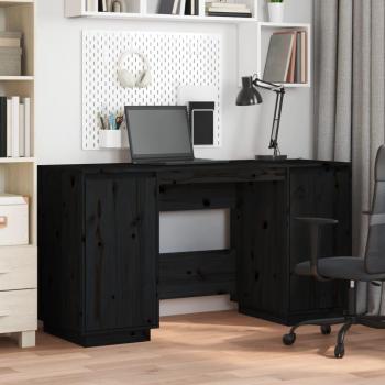 Escritorio negro de madera maciza de pino 140x50x75 cm