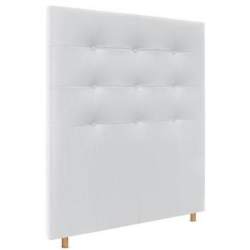 Cabecero Capitoné hasta el Suelo 105x120cm en Polipiel Blanco para Cama Dormitorio
