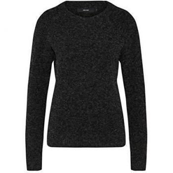 Vero Moda NOS Vmdoffy Ls - Jersey de cuello redondo para mujer, Negro