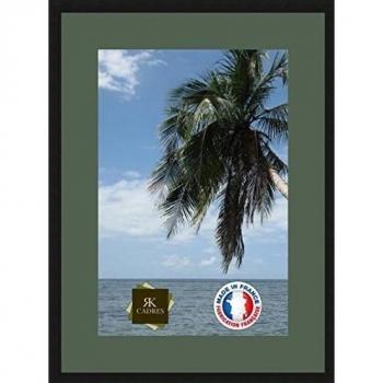 RK Cadres Marco de Fotos con paspartú Bosque Verde para Obtener una Imagen 31x46 o 46 x 31 cm Marco de la Foto Negro, 2 cm de Ancho, Marco de Madera de Fotos