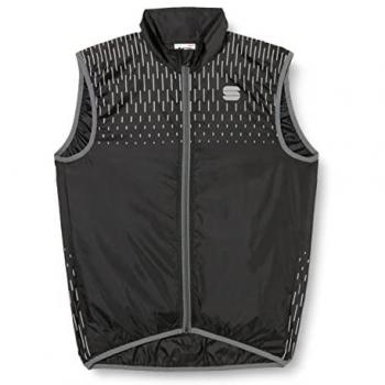 Chaleco cortavientos Sportful Reflex negro gris para hombre, reflectante, talla 3XL