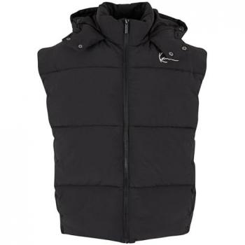Karl Kani Black Hooded Puffer Vest for Men, Regular Fit, Size L