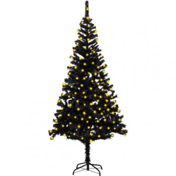 Black 180 cm Pre-lit PVC Christmas Tree with Stand
