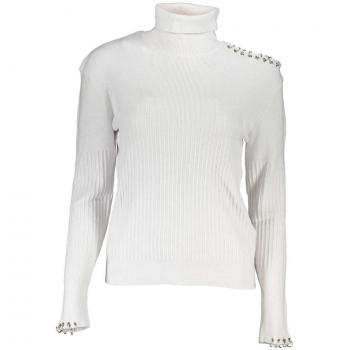 Patrizia Pepe Chic Turtleneck Sweater with Contrast Details - M, Female, White, Size: M