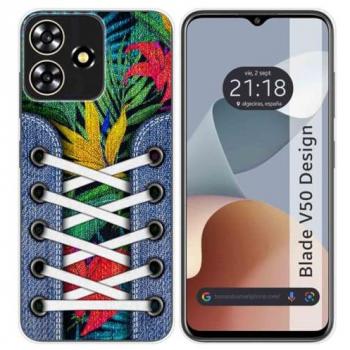 Funda de Silicona para Zte Blade V50 Design 4G con Diseño de Zapatillas y 12 Dibujos
