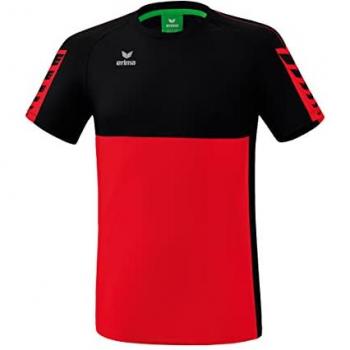 Erima Six Wings Short Sleeve Jersey T-Shirt for Men - Red/Black 3XL