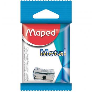 Sacapuntas Manual Maped Classic 2 Agujeros Metálico Gris en Blister