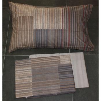 CONJUNTO DE FUNDA DE EDREDÓN CAMA INDIVIDUAL, DISEÑO DE BOLSA DE 1 PLAZA ZUCCHI VESTIFACILE MARBELLA COL.6 TEJIDO DE ALGODÓN, COLOR BEIGE