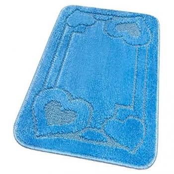 Alfombra de baño antideslizante absorbente 50x110 cm color azul claro 100% Made in Italy