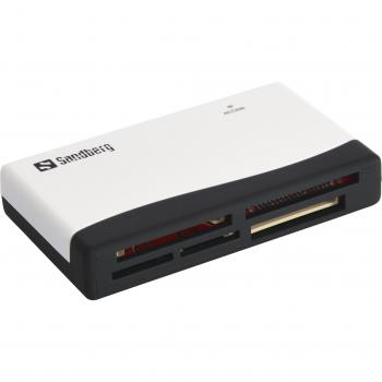 Sandberg USB Powered External Multi Card Reader in Black & White with 5 Year Warranty