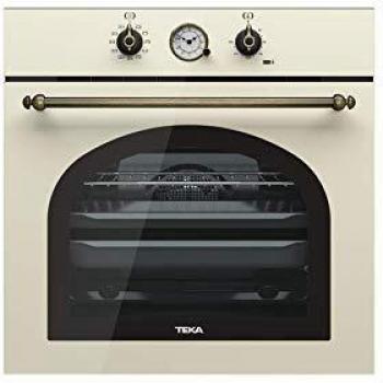 TEKA | Horno Multifunción Country Style Edition | Modelo HRB 6300 | Reloj analógico | 9 funciones de cocinado | Eficiencia energética A | Vainilla | 59.5 x 59.5 x 55.9 cm