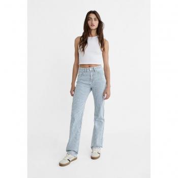 Stradivarius D98 straight-leg vintage striped jeans - Bleach Denim