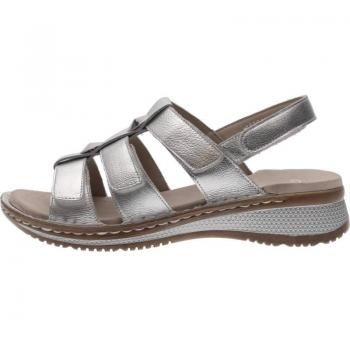 Sandalia Ara 1229007-11 para mujer en color gris con cierre de velcro