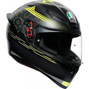 Casco AGV K-1 Track 46 Negro Amarillo XS