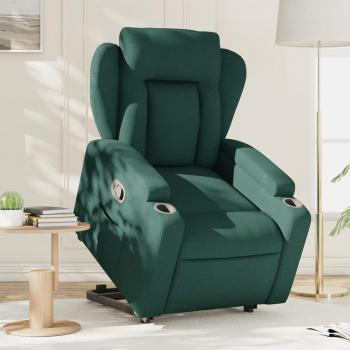 Sillón reclinable elevable de tela en colores Gris claro, Gris oscuro y Negro - Sillón cómodo para dormitorio y sala de estar, modelo vidaXL