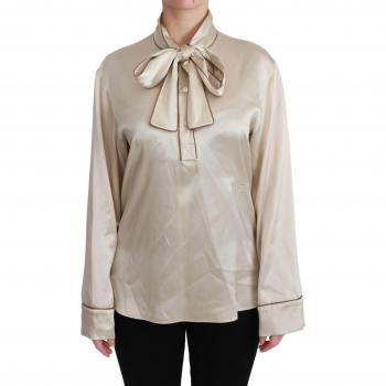 Beige Sleeve Top Queen Silk Satin Blouse