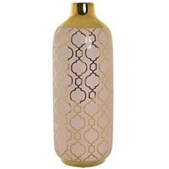 Jarrón DKD Home Decor Porcelana Rosa Dorado Oriental 15 x 15 x 41,5 cm