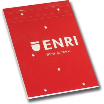 ENRI Bloc de Notas A5 80 Hojas Cuadriculadas 4x4 con Tapa Roja 210x148 mm Grapado