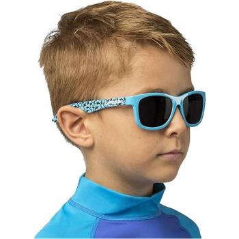 Gafas de sol Cressi Kiddo Ahumadas Junior, lentes ahumados, diseño orca azul, para niños