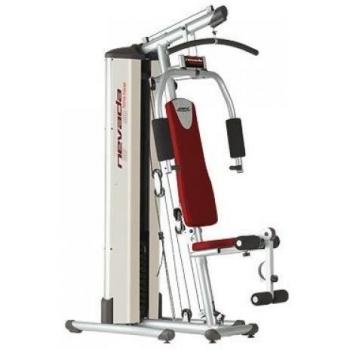 BH Fitness Nevado Pro G119T Multiestación. Tensión máxima de 75 Kg. Empleo de CAM. Sistema de poleas con rodamientos. Gris y rojo