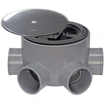 WOLFPACK LINEA PROFESIONAL 4110204 Bote Sifonico PVC T 85 BA 110 50-40 Altura 75 mm. con Tapa Aireación, Multicolor