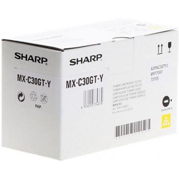 Cartucho de tóner original Sharp MXC30GTY en color amarillo