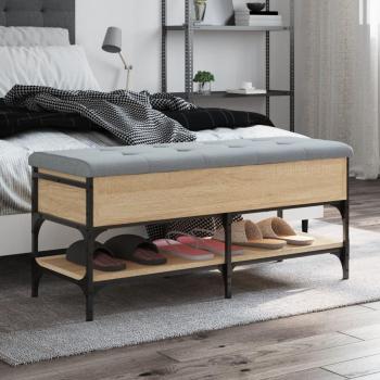Banco zapatero de madera de ingeniería Sonoma Oak 102x42x45 cm Marrón