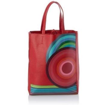 Desigual BOLS_SHOPPING HUGE TROQUEL BIS, 3000, U - Bolso de hombro de material sintético mujer, color rojo, talla 31x39x13 cm